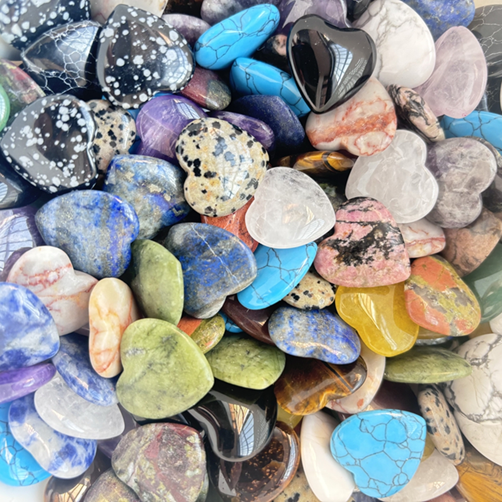 Healing Crystal Set - 10pcs/Set Natural Heart Shape Crystal Stone