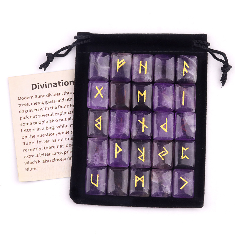 25PCS Runes Stones Set Engrave - Healing Crystal Set incelemesi ve fiyatı